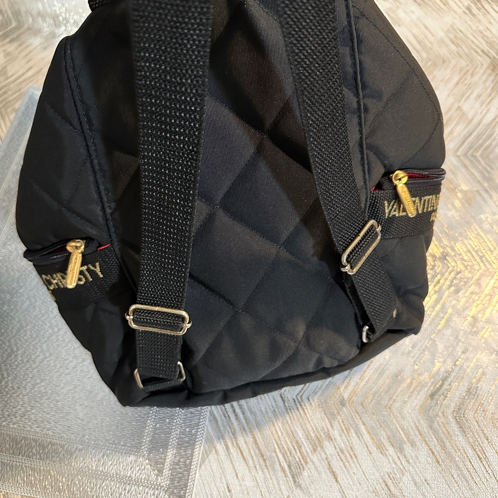 Valentino Quilted Black Backpack with Gold Details - Picture 15 of 15